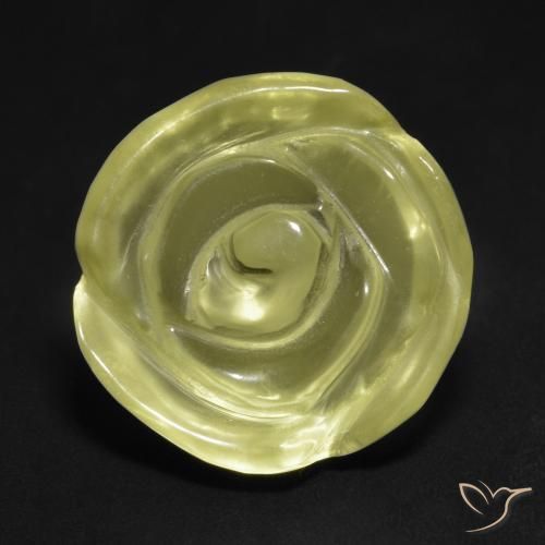14.21ct 天然 ライトイエロー 石英, フラワーカット, 透明