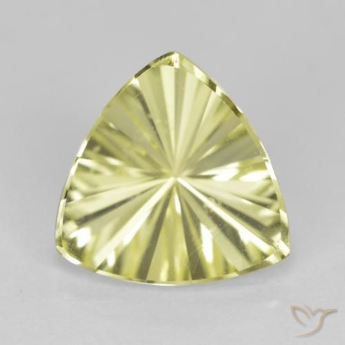 2.34ct 天然 緑ががかったイエロー 石英, トリリオン, VVS