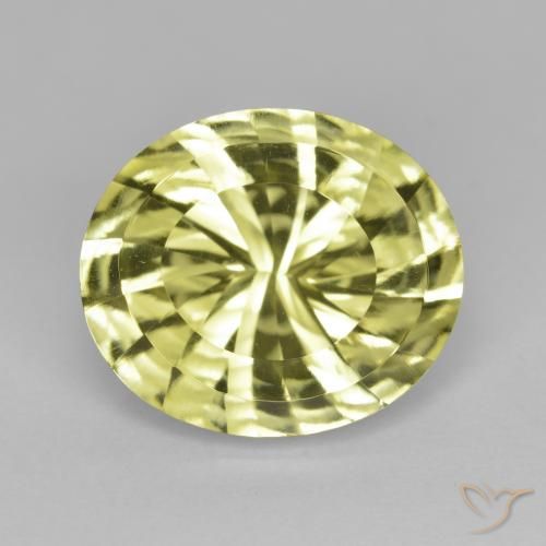 6.76ct 天然 ミディアムイエロー 石英, 楕円形, VVS