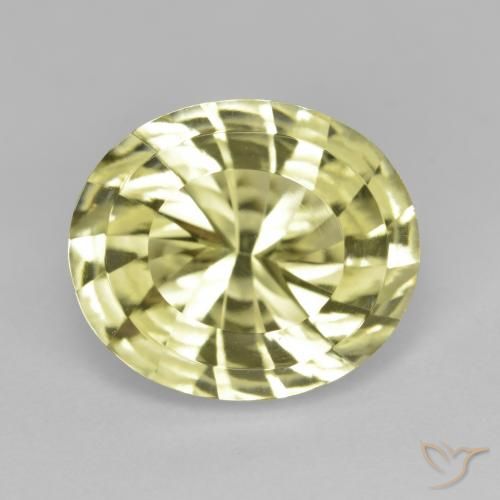 6.88ct 天然 ミディアムイエロー 石英, 楕円形, VVS