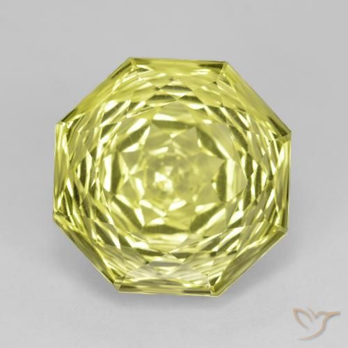 9.99ct 天然 レモンイエロー 石英, エメラルドカット, VS