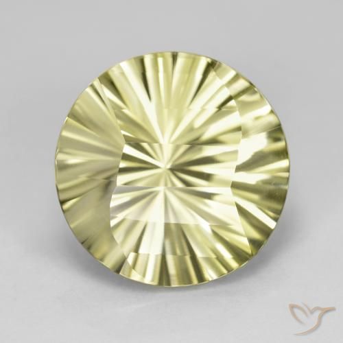 8.46ct 天然 ライトイエロー 石英, ラウンド, VVS