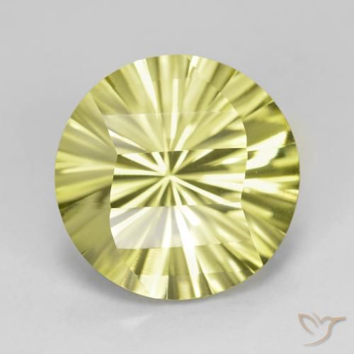 8.22ct 天然 ミディアムイエロー 石英, ラウンド, VVS