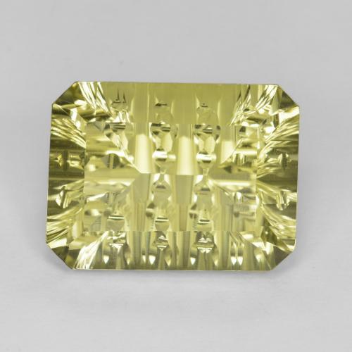 10.32カラットの天然レモンイエロークォーツ（15.9×12 mm・エメラルドカット）
