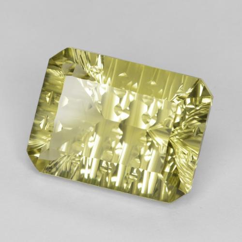 10.32カラットの天然レモンイエロークォーツ（15.9×12 mm・エメラルドカット）