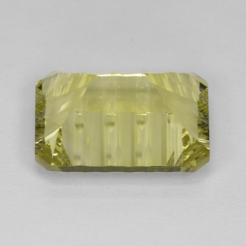 10.32カラットの天然レモンイエロークォーツ（15.9×12 mm・エメラルドカット）
