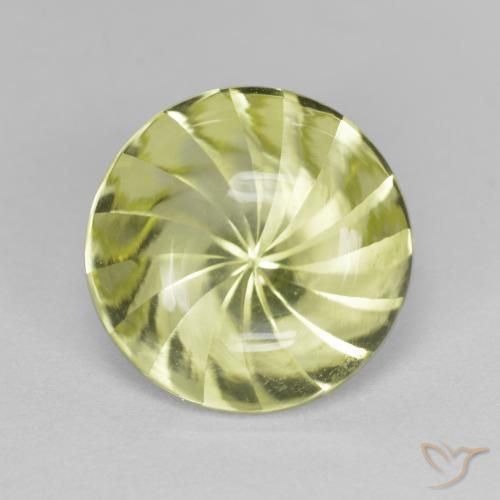 5.29ct 天然 イエローグリーン 石英, ラウンド, 透明