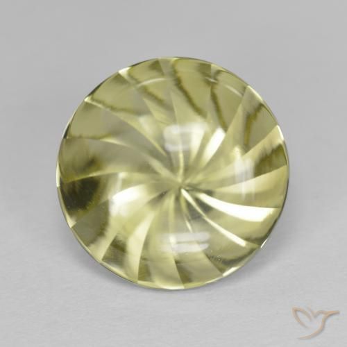 5.19ct 天然 ミディアムイエロー 石英, ラウンド, 透明