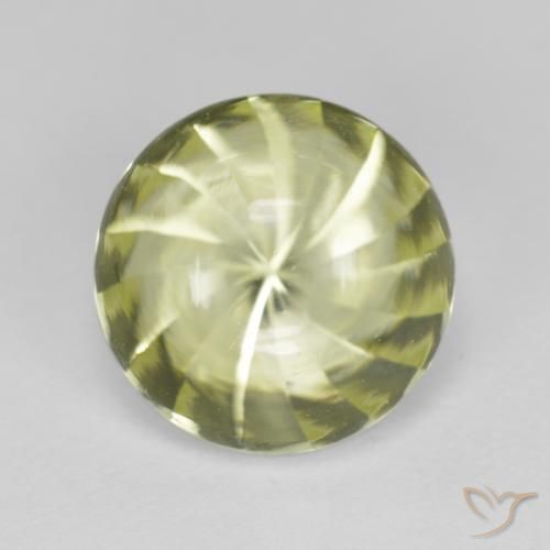 6.20ct 天然 イエローグリーン 石英, ラウンド, 透明, Photo A