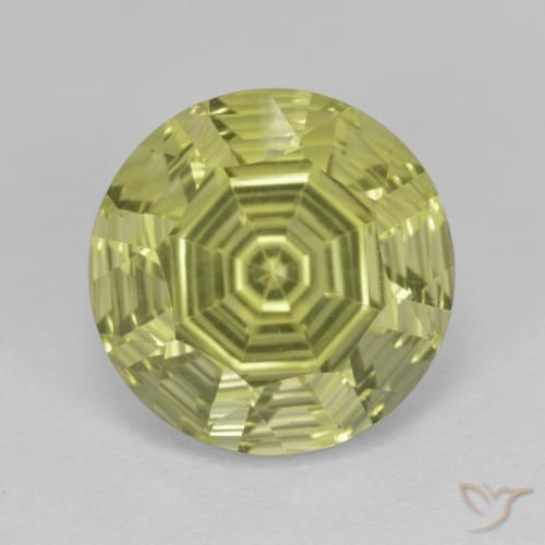 6.24ct 天然 ミディアムイエロー 石英, ラウンド, 透明