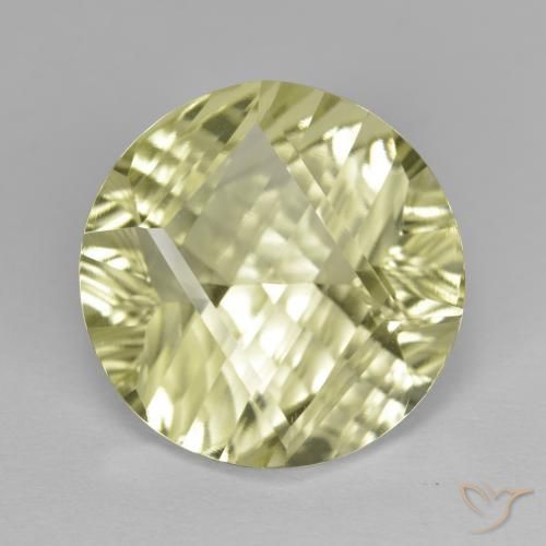 10.30ct 天然 ライトイエロー 石英, ラウンド, VVS