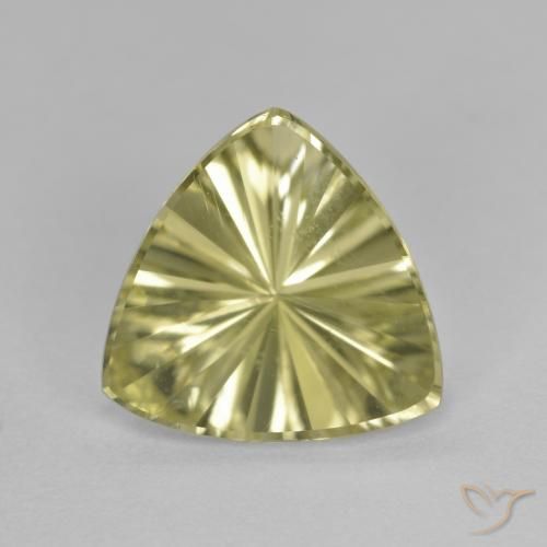 2.13ct 天然 緑ががかったイエロー 石英, トリリオン, VVS