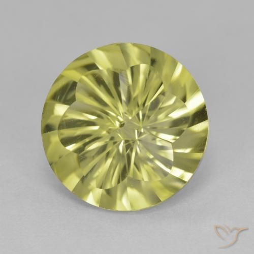 4.90ct 天然 レモンイエロー 石英, ラウンド, VVS