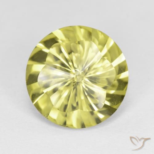 4.90ct 天然 薄いパイナップルイエロー 石英, ラウンド, VVS