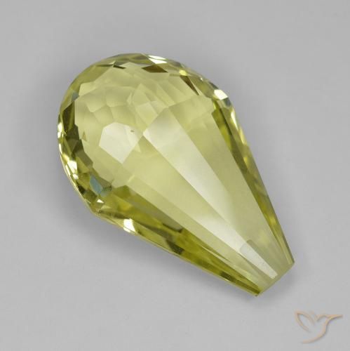 19.11ct 天然 ライトイエロー 石英, ブリオレット, VVS-VS