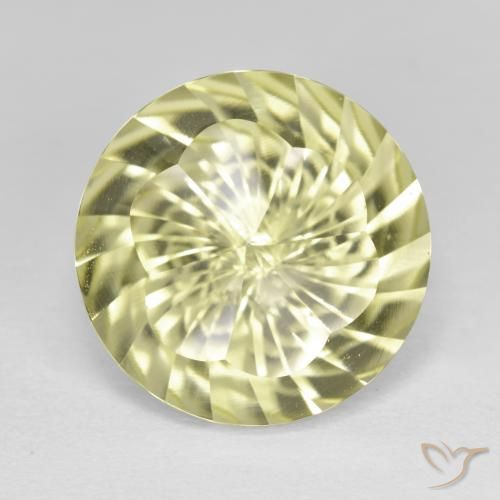 10.08ct 天然 ミディアム薄いイエロー 石英, ラウンド, VVS