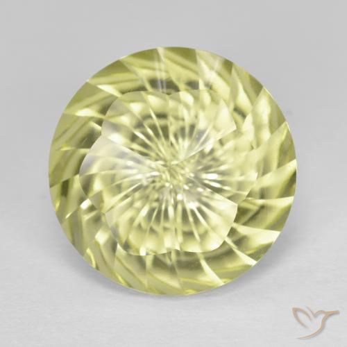 9.77ct 天然 ライトイエロー 石英, ラウンド, VVS-VS