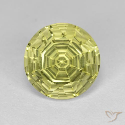 3.57ct 天然 ミディアムイエロー 石英, ラウンド, VVS