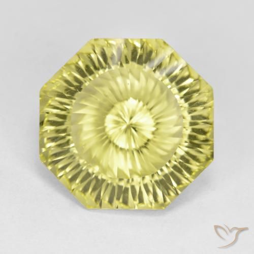 7.86ct 天然 ミディアムイエロー 石英, エメラルドカット, VVS