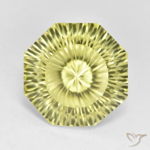 8.38ct 天然 ミディアム薄いイエロー 石英, エメラルドカット, VVS