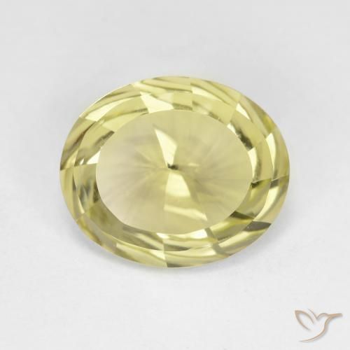 3.71ct 天然 ライトイエロー 石英, 楕円形, VVS