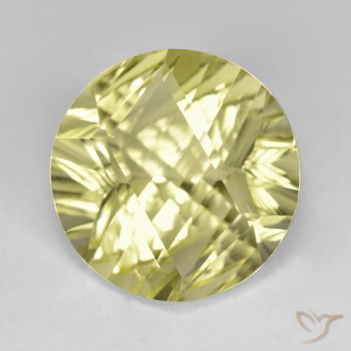 9.92ct 天然 緑ががかったイエロー 石英, ラウンド, VVS