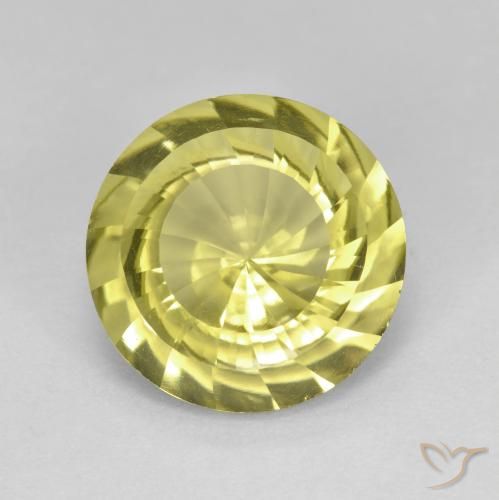 5.29ct 天然 ライトイエロー 石英, ラウンド, VVS