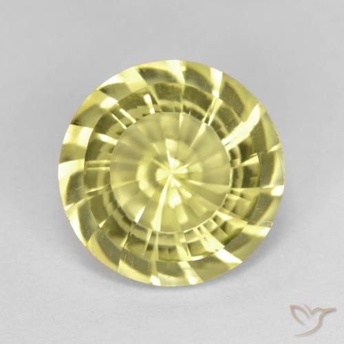 5.24ct 天然 ライトイエロー 石英, ラウンド, VVS