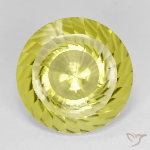 14.35ct 天然 ライトイエロー 石英, ラウンド, VVS