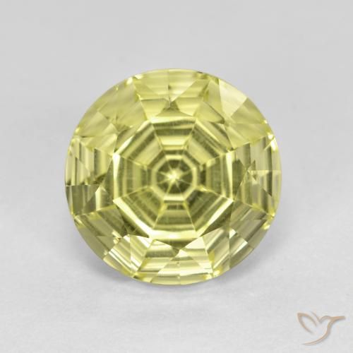 3.67ct 天然 ミディアム薄いイエロー 石英, ラウンド, VVS-VS