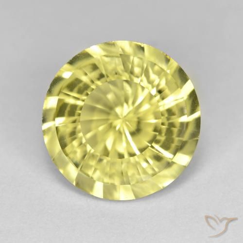 5.26ct 天然 ミディアムイエロー 石英, ラウンド, VVS