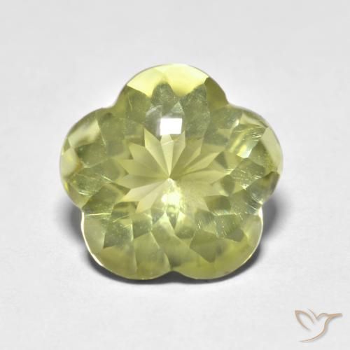 4.69ct 天然 ミディアムイエロー 石英, フラワーカット, 透明