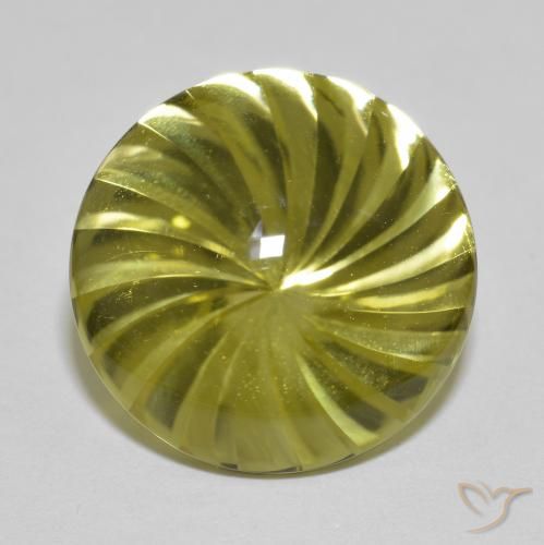 12.79ct 天然 ミディアムイエロー 石英, ラウンド, 透明