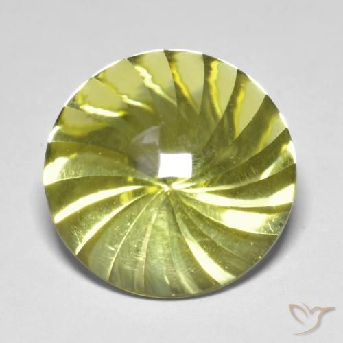 12.44ct 天然 ミディアムイエロー 石英, ラウンド, 透明