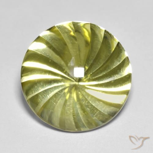 12.86ct 天然 ミディアムイエロー 石英, ラウンド, 透明