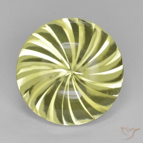 12.01ct 天然 イエローグリーン 石英, ラウンド, 透明