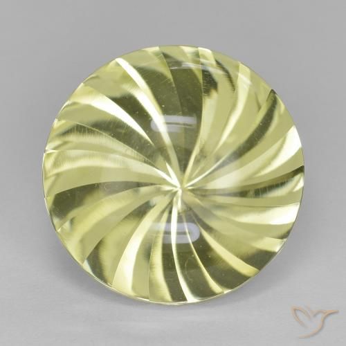 12.60ct 天然 ライトイエロー 石英, ラウンド, 透明
