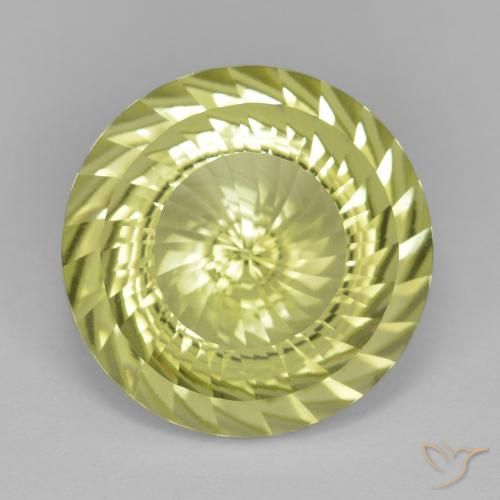11.77ct 天然 レモンイエロー 石英, ラウンド, VVS-VS