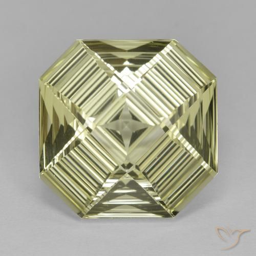 9.09ct 天然 ライトイエロー 石英, エメラルドカット, VVS