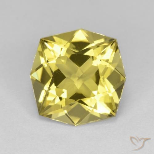 4.61ct 天然 ミディアムイエロー 石英, エメラルドカット, VVS-VS