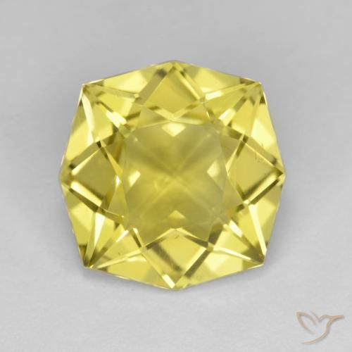 4.66ct 天然 非常に薄いハニーイエロー 石英, エメラルドカット, VVS-VS