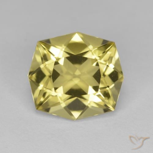 4.71ct 天然 ライトイエロー 石英, エメラルドカット, VVS-VS