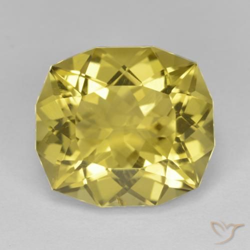 10.44ct 天然 薄いバンブルビーイエロー 石英, クッション, VS