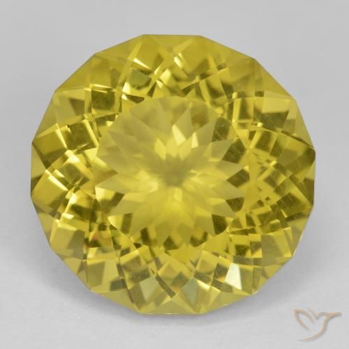 25.03ct 天然 薄いハニーイエロー 石英, ラウンド, VS