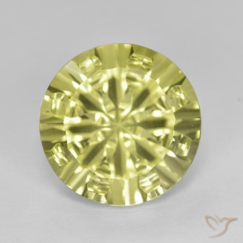 5.42ct 天然 ミディアムイエロー 石英, ラウンド, VVS