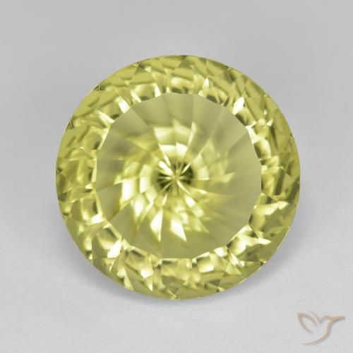 8.00ct 天然 レモンイエロー 石英, ラウンド, VVS