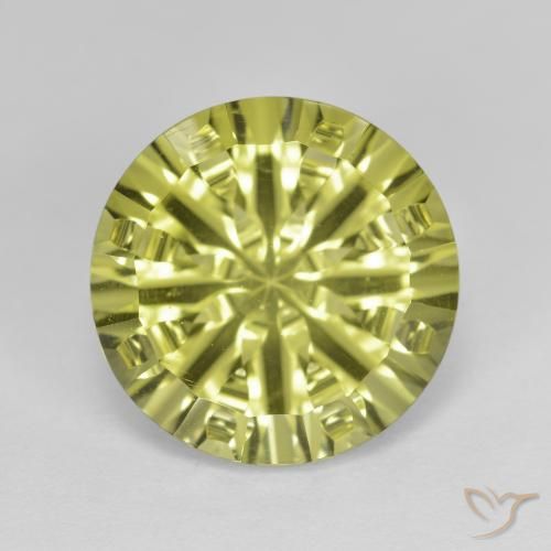 5.35ct 天然 ミディアムイエロー 石英, ラウンド, VVS