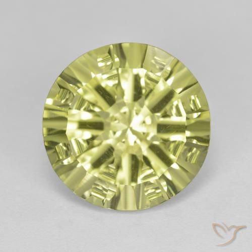 5.35ct 天然 レモンイエロー 石英, ラウンド, VVS