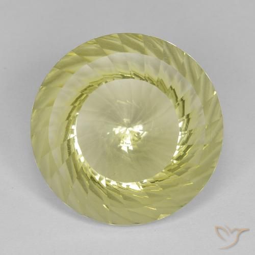 10.17ct 天然 ミディアムイエロー 石英, ラウンド, VVS-VS