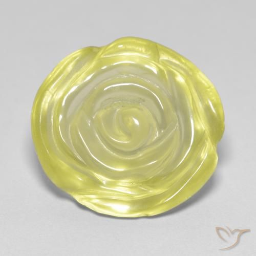 12.99ct 天然 ミディアムイエロー 石英, フラワーカット, 透明